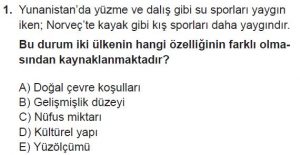 12.lar Sınıf Coğrafya Test 1 Soru-1