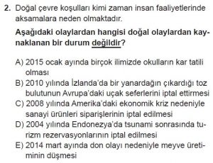 12.lar Sınıf Coğrafya Test 1 Soru-2