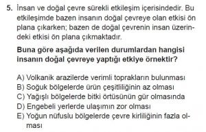 12.lar Sınıf Coğrafya Test 1 Soru-5