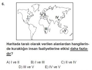 12.lar Sınıf Coğrafya Test 1 Soru-6