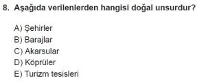 12.lar Sınıf Coğrafya Test 1 Soru-8