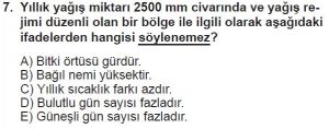 12.lar Sınıf Coğrafya Test 11 Soru-7