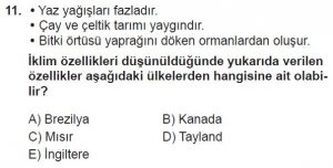 12.lar Sınıf Coğrafya Test 12 Soru-11