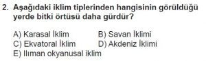 12.lar Sınıf Coğrafya Test 12 Soru-2