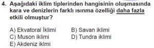 12.lar Sınıf Coğrafya Test 12 Soru-4