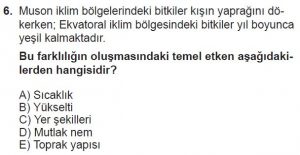 12.lar Sınıf Coğrafya Test 12 Soru-6
