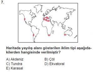 12.lar Sınıf Coğrafya Test 12 Soru-7