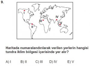 12.lar Sınıf Coğrafya Test 12 Soru-9
