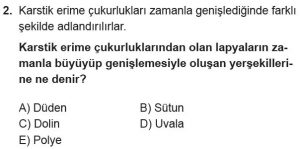 12.lar Sınıf Coğrafya Test 16 Soru-2