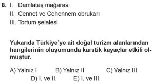 12.lar Sınıf Coğrafya Test 16 Soru-8