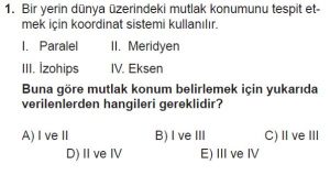 12.lar Sınıf Coğrafya Test 2 Soru-1
