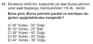 12.lar Sınıf Coğrafya Test 2 Soru-10