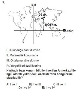 12.lar Sınıf Coğrafya Test 2 Soru-5