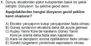 12.lar Sınıf Coğrafya Test 4 Soru-1