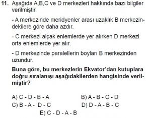 12.lar Sınıf Coğrafya Test 4 Soru-11