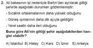 12.lar Sınıf Coğrafya Test 4 Soru-2