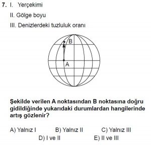 12.lar Sınıf Coğrafya Test 4 Soru-7