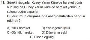 12.lar Sınıf Coğrafya Test 5 Soru-11