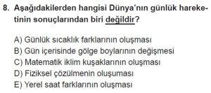 12.lar Sınıf Coğrafya Test 5 Soru-8