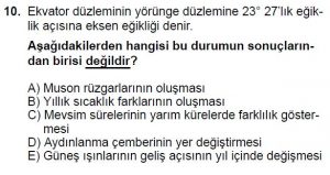 12.lar Sınıf Coğrafya Test 6 Soru-10