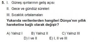 12.lar Sınıf Coğrafya Test 6 Soru-5