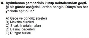 12.lar Sınıf Coğrafya Test 6 Soru-8