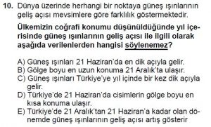 12.lar Sınıf Coğrafya Test 7 Soru-10