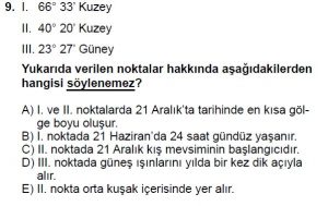 12.lar Sınıf Coğrafya Test 7 Soru-9