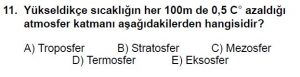 12.lar Sınıf Coğrafya Test 8 Soru-11