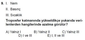 12.lar Sınıf Coğrafya Test 8 Soru-9