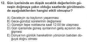 12.lar Sınıf Coğrafya Test 9 Soru-12