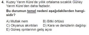 12.lar Sınıf Coğrafya Test 9 Soru-4
