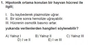 9. Sınıf Biyoloji Test 13 Soru-1