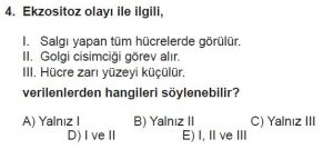 9. Sınıf Biyoloji Test 14 Soru-4