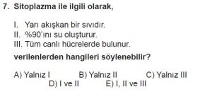 9. Sınıf Biyoloji Test 15 Soru-7