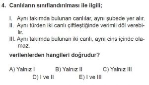 9. Sınıf Biyoloji Test 18 Soru-4