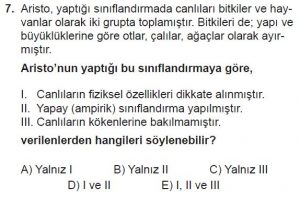 9. Sınıf Biyoloji Test 18 Soru-7
