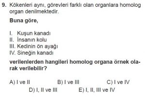 9. Sınıf Biyoloji Test 18 Soru-9