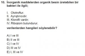 9. Sınıf Biyoloji Test 19 Soru-10