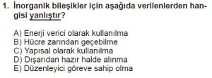 9. Sınıf Biyoloji Test 2 Soru-1