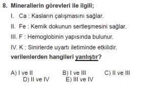 9. Sınıf Biyoloji Test 2 Soru-8