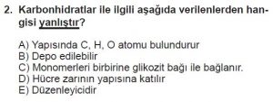 9. Sınıf Biyoloji Test 3 Soru-2