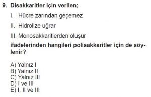 9. Sınıf Biyoloji Test 3 Soru-9