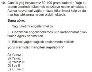 9. Sınıf Biyoloji Test 4 Soru-10