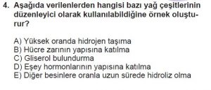 9. Sınıf Biyoloji Test 4 Soru-4