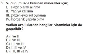 9. Sınıf Biyoloji Test 6 Soru-9