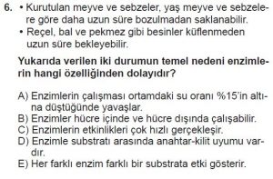 9. Sınıf Biyoloji Test 8 Soru-6