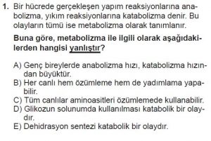 9. Sınıf Biyoloji Test 9 Soru-1