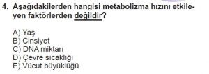 9. Sınıf Biyoloji Test 9 Soru-4