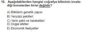 9. Sınıf Coğrafya Test 1 Soru-10